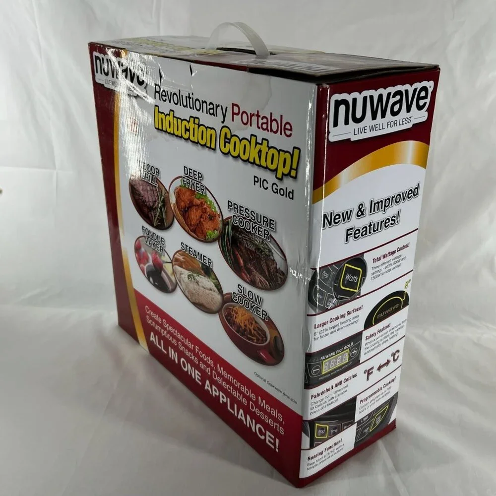 NuWave PIC Gold Precision Induction Cooktop 1500W Portable w/ Pan Open Box